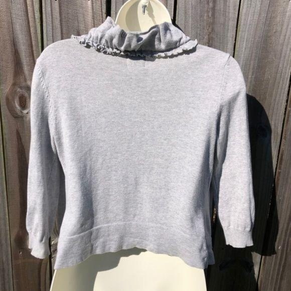 Anthropologie Tabitha Small Cardigan Sweater 3/4 Sleeve Gray Swift Current Top - Picture 6 of 7